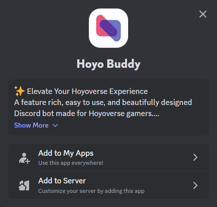 Discord Add App Screen